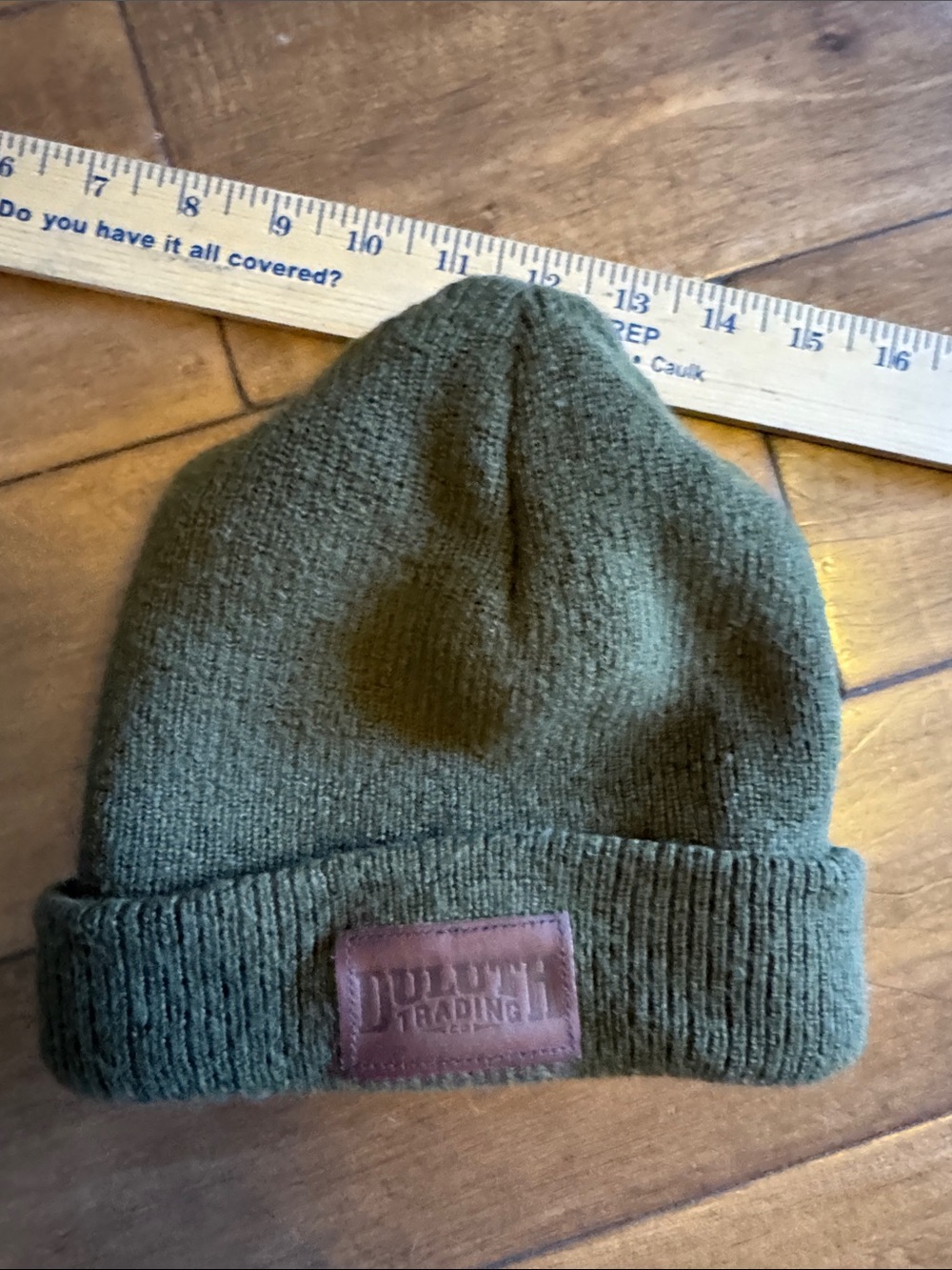 Duluth Trading Co Olive Knit Cuffed Beanie “Mads”